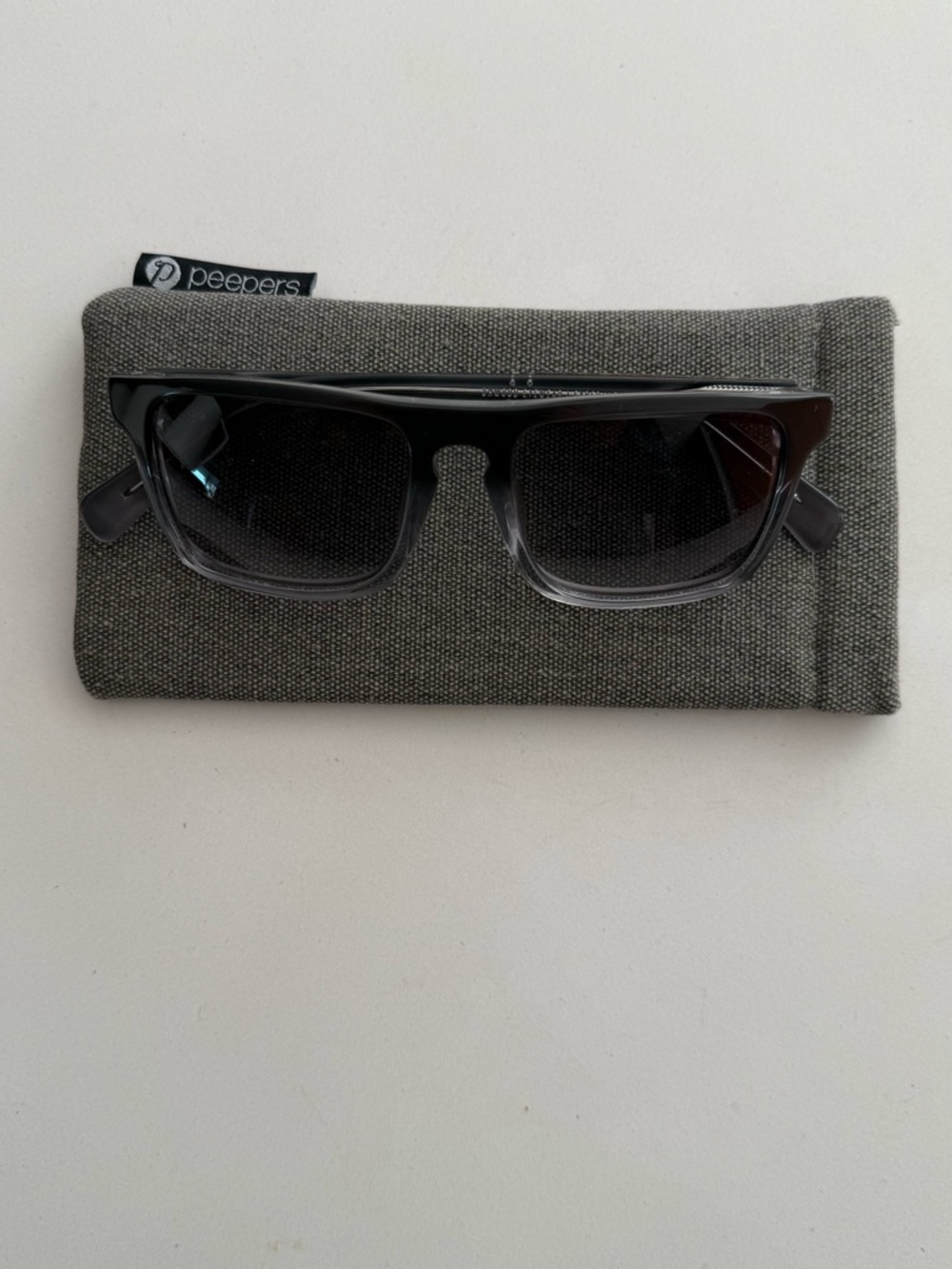 Peepers Gray Gradient Rectangle Sunglasses